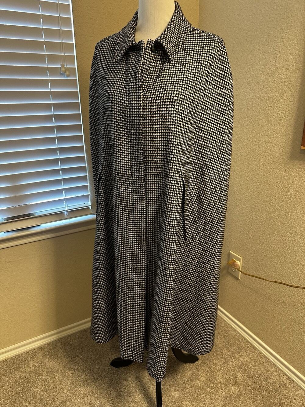Vtg Jones New York Full Length 100% Wool Cape Coat - Classic - Size 12